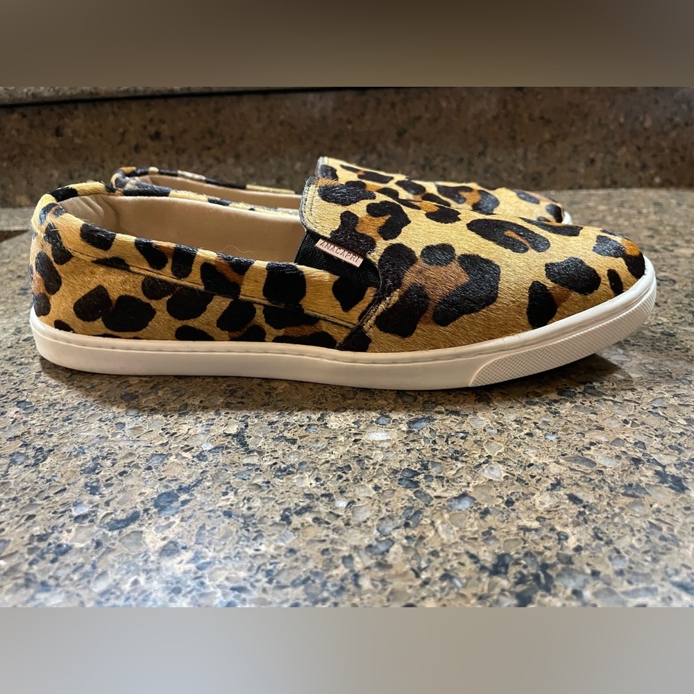 Hot🔥 ANACAPRI Women’s Sz 40 9.5 Calf Hair Leopard Animal Print Slip-On Loafers - Picture 6 of 11